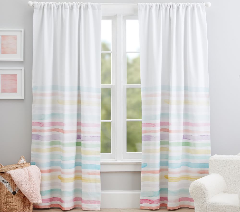 Kayla Rainbow Stripe Blackout Curtain Panel